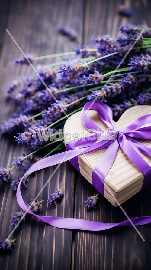 Heart-Shaped Gift Box with Lavender Sprigs