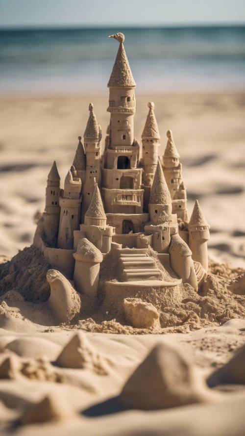 An impressive sandcastle made to look like a Capricorn.