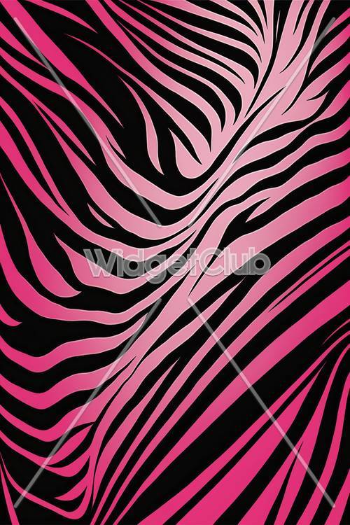Pembe ve Siyah Zebra Çizgili Desen