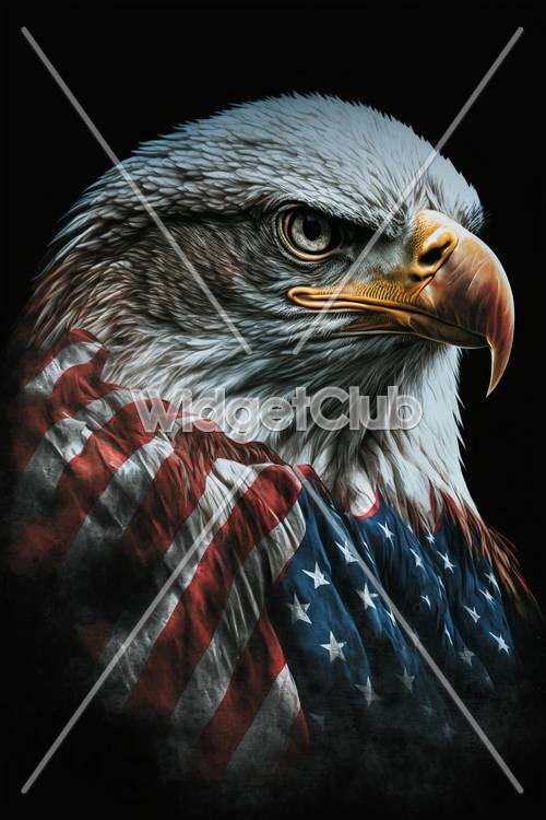 アメリカンイーグルの壁紙国旗の羽根を持つ大鷲