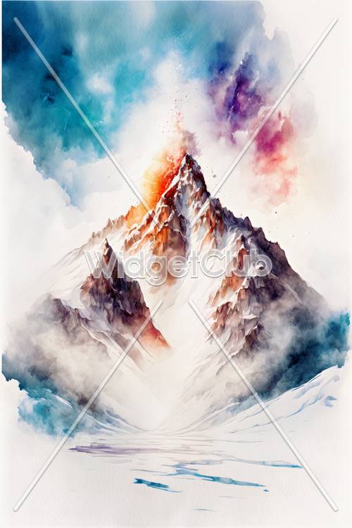 Arte colorata del picco di montagna