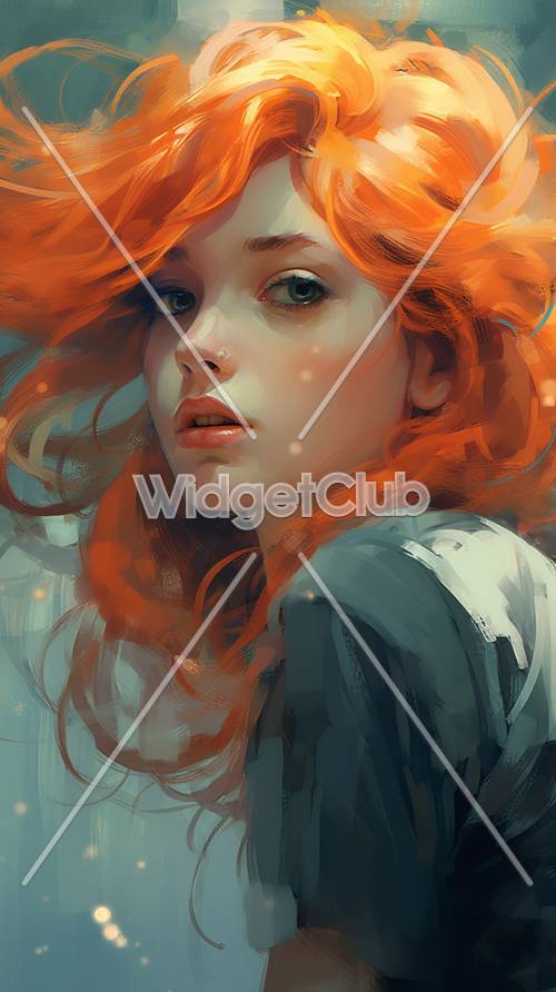 Beautiful Redhead Girl Artistic Portrait