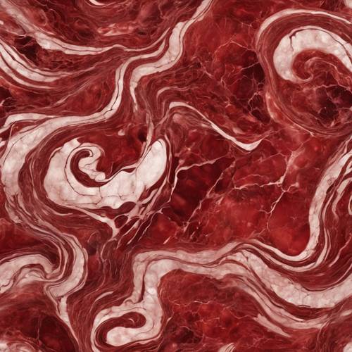 深紅色大理石的無縫紋理，具有複雜的旋轉圖案。