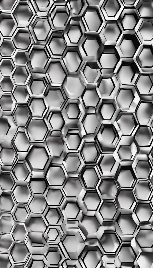 A continuous honeycomb pattern made of monochrome hexagons.