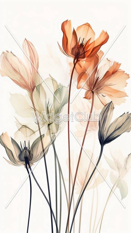 やさしい色合いの美しい花々 - 壁紙特集