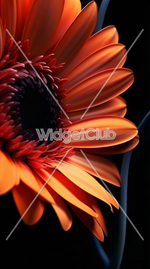 Close-up de flor laranja vibrante