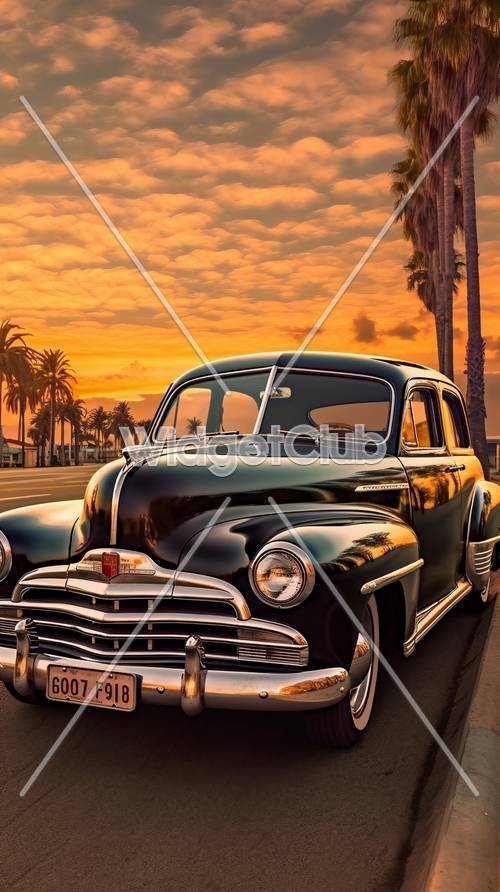 Sunset Drive dengan Mobil Klasik