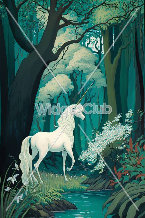 Mystical Unicorn in Enchanted Forest