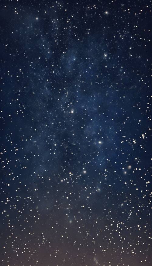Um céu noturno sereno brilhando com o padrão texturizado de azul escuro, intercalado com estrelas cintilantes distantes.