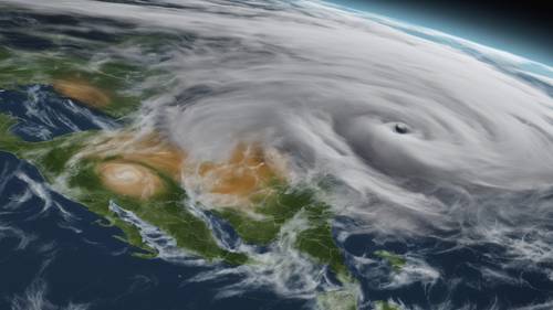 A dynamic weather map displaying an approaching hurricane. Tapeta [7cfd1e46d24f4a5c9fb4]