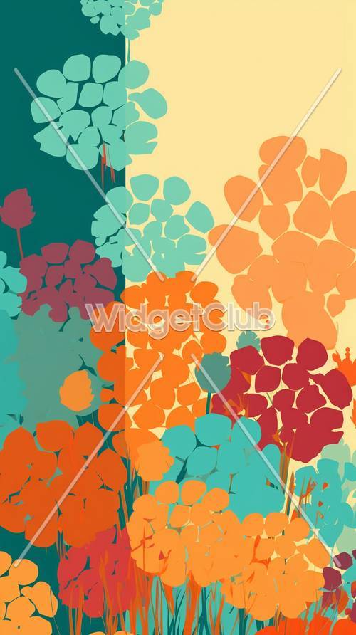 Colorful Floral Silhouette Art for Your Screen