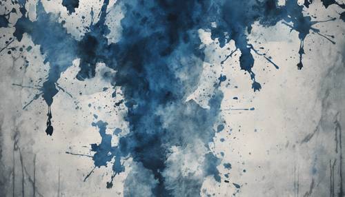 Изображение темно-синей гранжевой текстуры, напоминающей чернильные пятна Роршаха.