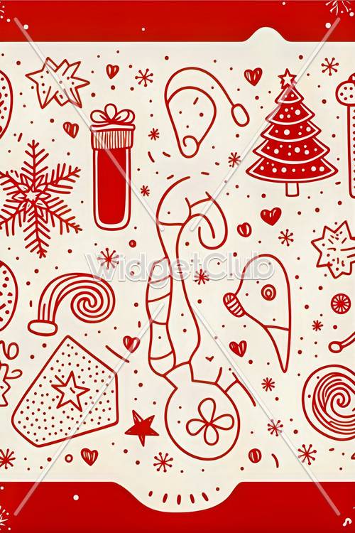 Festive and Fun Christmas Doodles Tapet [11b9c0df46044958ae40]