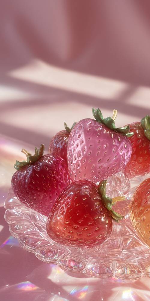 Glistening Strawberries in Sunlight Papel de parede [d7d2633ddc0f48ef8ad8]