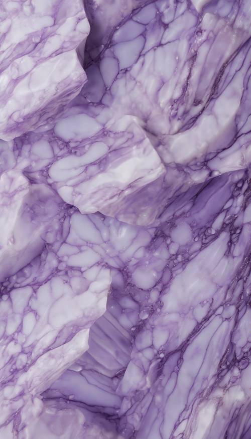 Uma visão macro de close-up do padrão de mármore lilás.