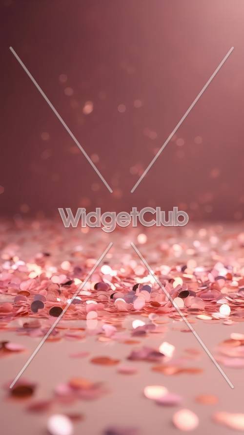 Pink Sparkles on a Dreamy Rose Background