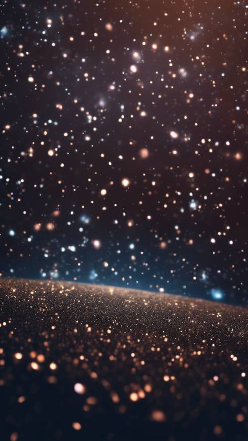 Ciemna, tajemnicza przestrzeń kosmiczna wypełniona migoczącymi gwiazdami.