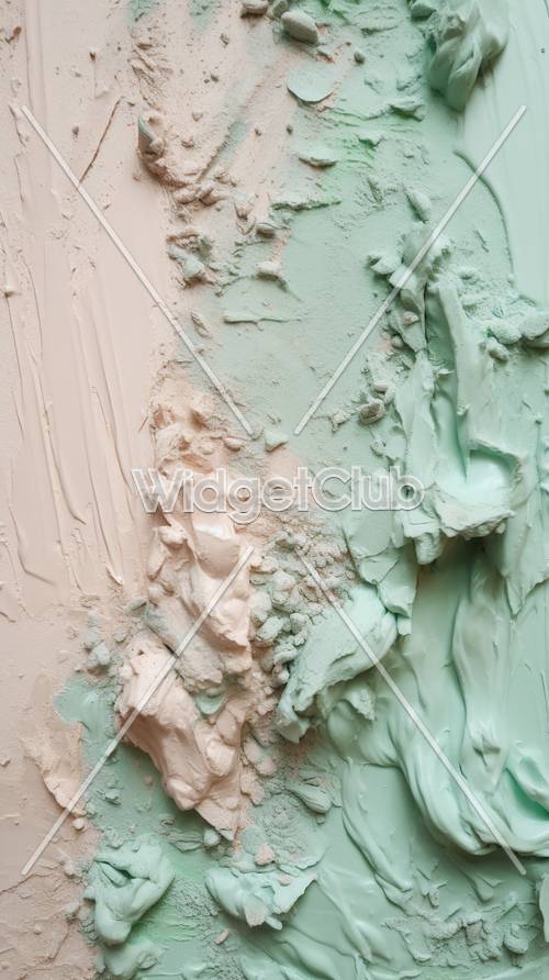 Cream and Mint Color Blend Art