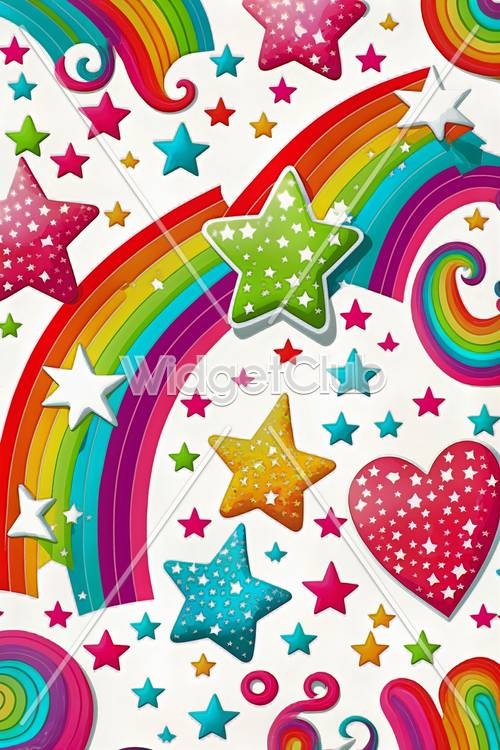 Colorful Stars and Rainbows for Kids Behang[ad3da4335c304e89ae94]