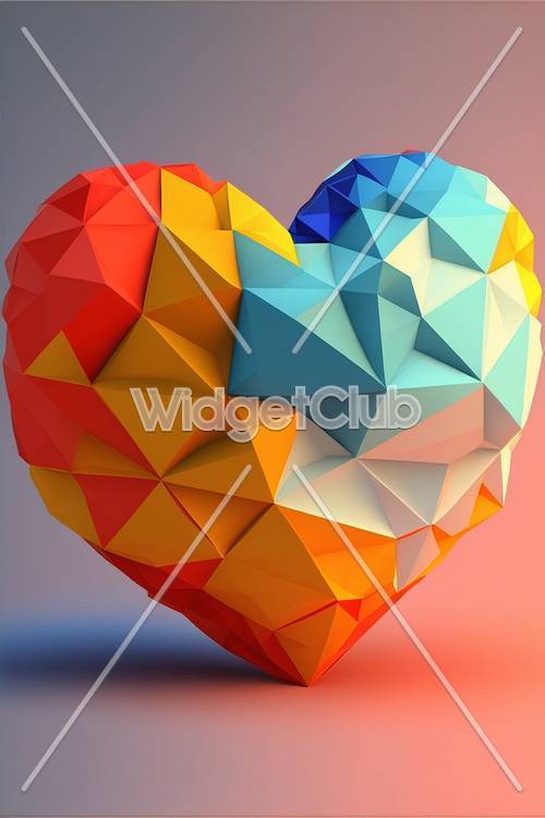 Disegno geometrico colorato del cuore