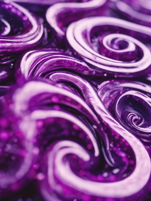 さまざまな紫色が螺旋状になっているストレンジな壁紙 - 素敵なパープルの世界