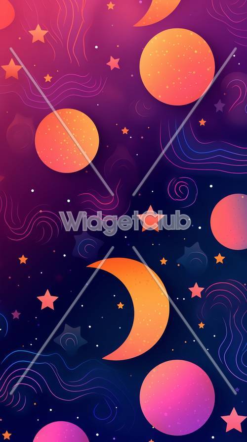Colorful Space Adventure with Stars and Planets