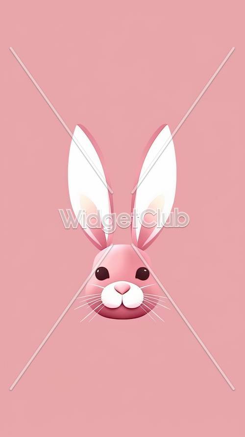 可愛的粉紅色兔子臉