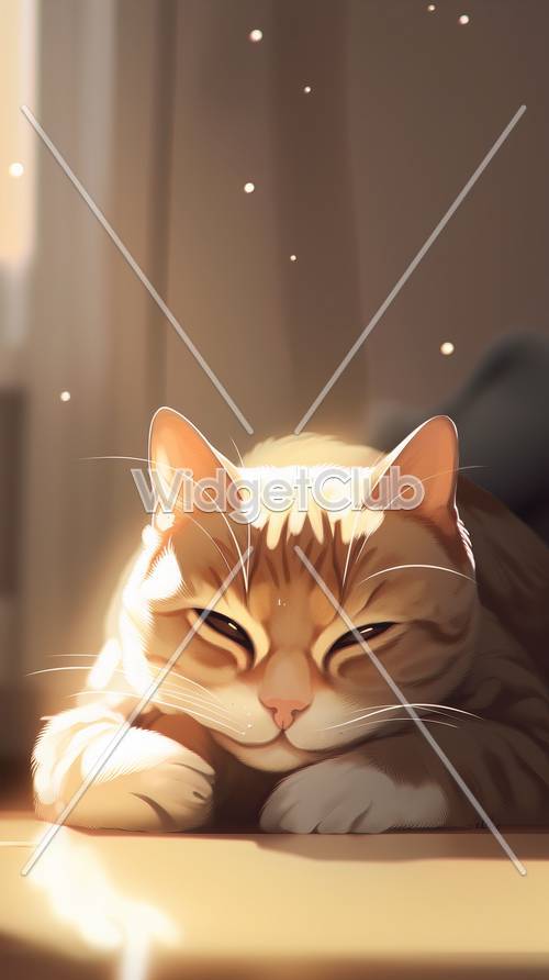 Soneca de gato ensolarada