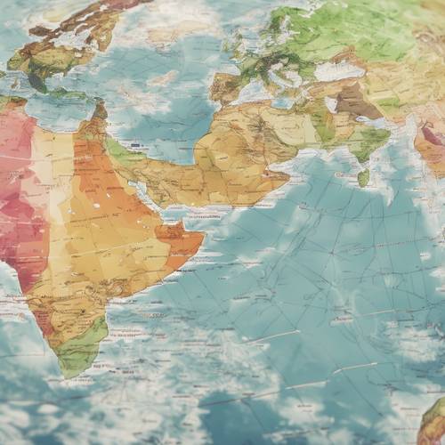 Bản đồ hải lý được mã hóa màu làm nổi bật sự phân bố nhiệt độ trên khắp Ấn Độ Dương