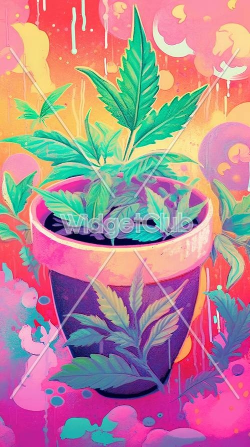 Colorful Plant Pot Art壁紙[76dd2489910d4348a0f7]
