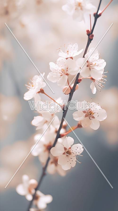 Close de flores de cerejeira na primavera