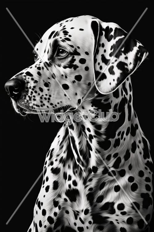 令人惊叹的黑白斑点狗肖像
