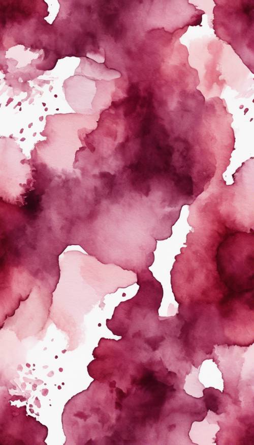 A seamless pattern of burgundy watercolor strokes in an abstract style