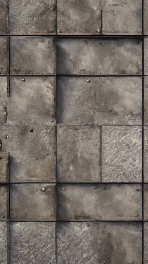 Photo d&#39;un mur de ciment texturé moderne, contrastant avec une structure métallique brillante