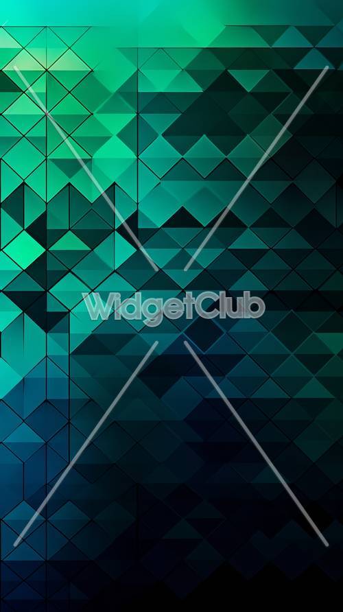 Cool Blue and Green Geometric Shapes for Your Screen