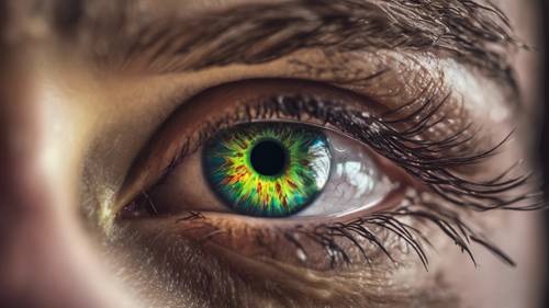 サイケデリック薬物の影響で拡張された瞳孔の詳細な画像