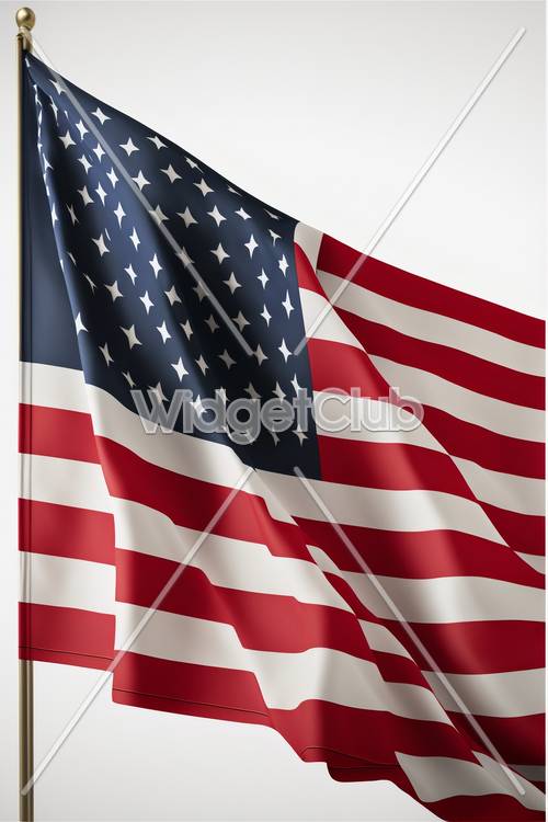 Американский флаг гордо развевается