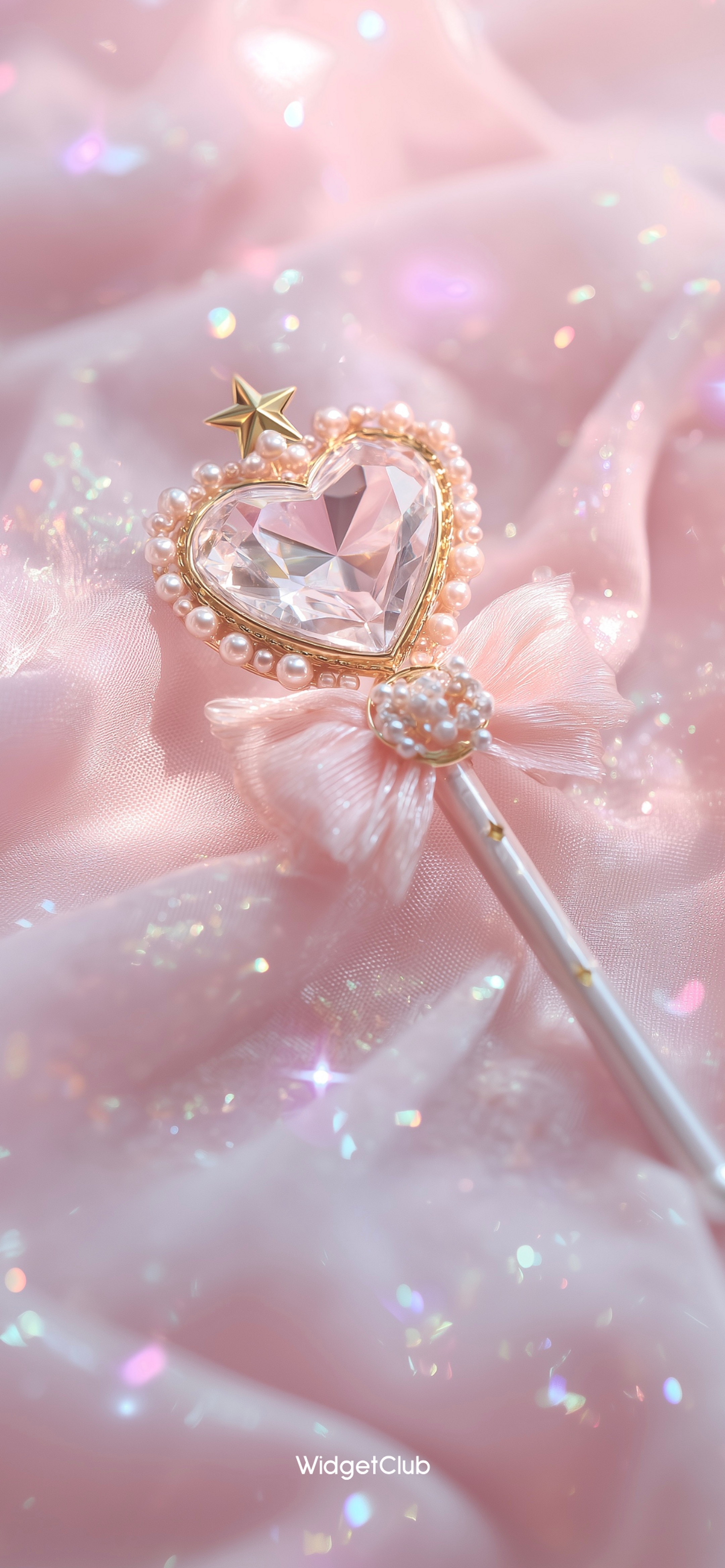 Sparkling Heart Wand on Pink Fabric Sfondo[1507a0d2440c42cb9c7b]