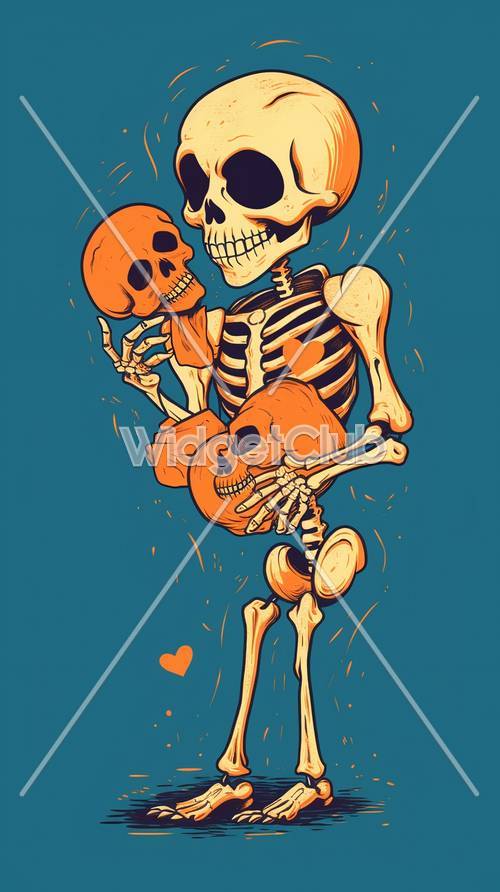 Verspielte verliebte Skelette