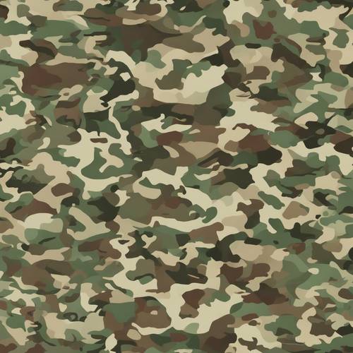 A seamless camouflage pattern in tones of green and brown. Tapet [a8ddf1acf646492abe76]