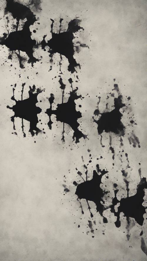 A sheet of paper distorted by a Rorschach inkblot, waiting for interpretation on a psychiatrist's desk.