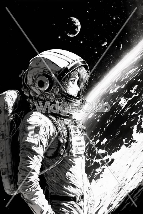 Astronaute regardant la Terre depuis l&#39;espace