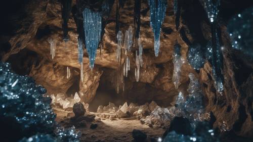 A spelunkers dream, an intricate cave system filled with glimmering crystals and narrow passages waiting to be explored.