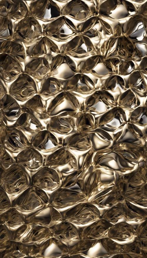 A detailed repeating pattern featuring a 3D metallic structure. Behang [ad351cbc421f47bbb119]