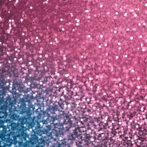 Um gradiente de rosa a azul feito inteiramente de minúsculos glitter.