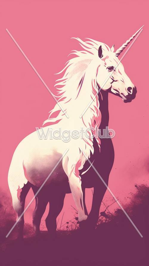 Arte majestuoso del caballo rosa