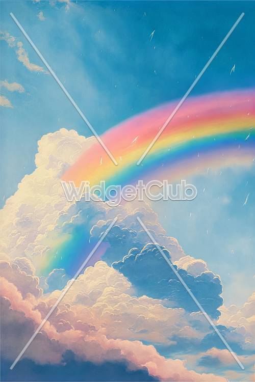 Regenbogen und Wolken im Himmel
