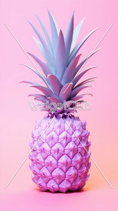 Pink and Purple Pineapple on a Pink Background