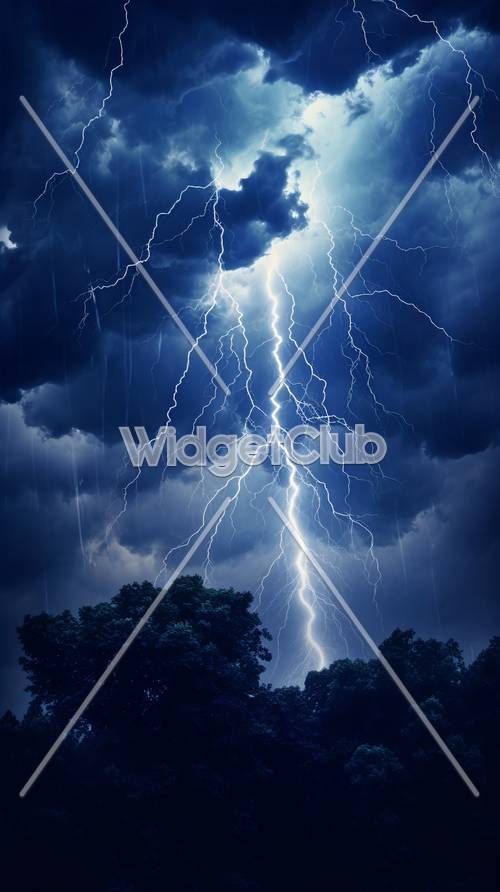 Lightning Storm in the Night Sky