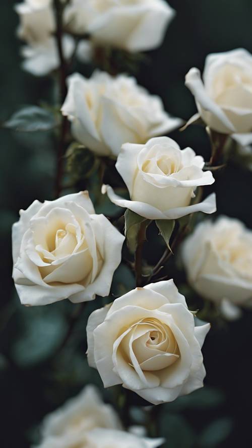 Gałązka białych róż wykorzystana jako zakładka do antologii poety.